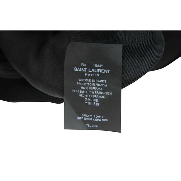 Saint Laurent YSL Black Embroidered Crystal Asymmetrical Short Skirt Size F38 - Picture 9 of 12